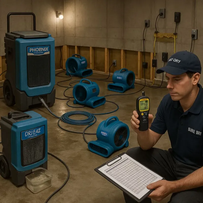 Structural Drying and Dehumidification process in Middletown, DE